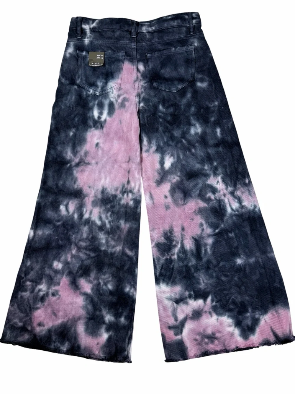 NWT Tractr Girls High Rise Wide Leg Tie Dye Jeans Size 12 Back to School